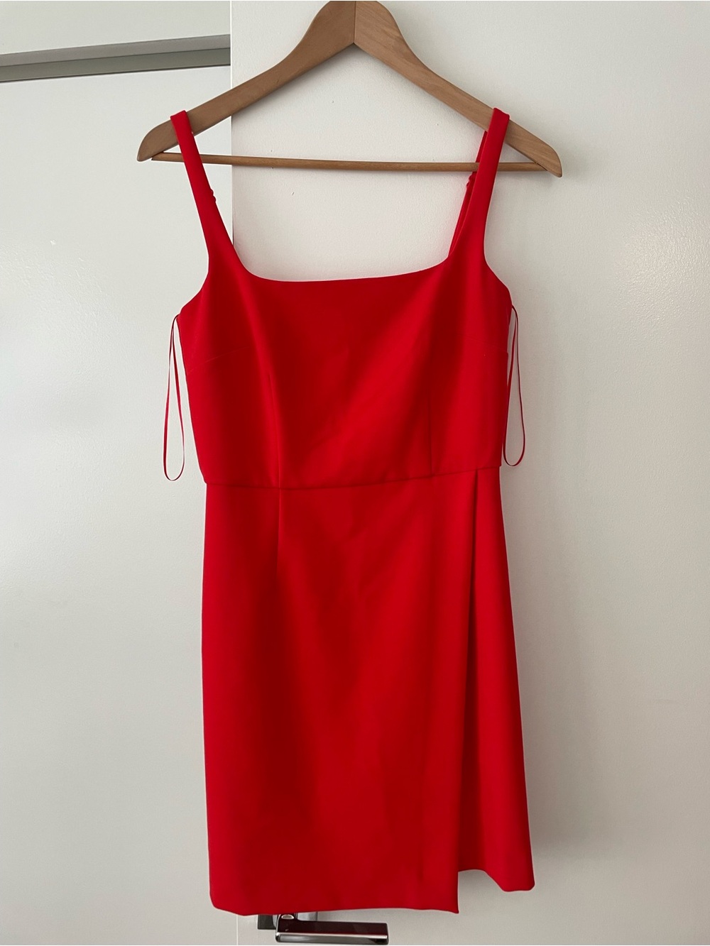 French Connection Red Square-Neck Mini Dress
